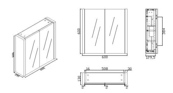 JURA 600 LED MIRROR CABINET – Highlife Bathrooms